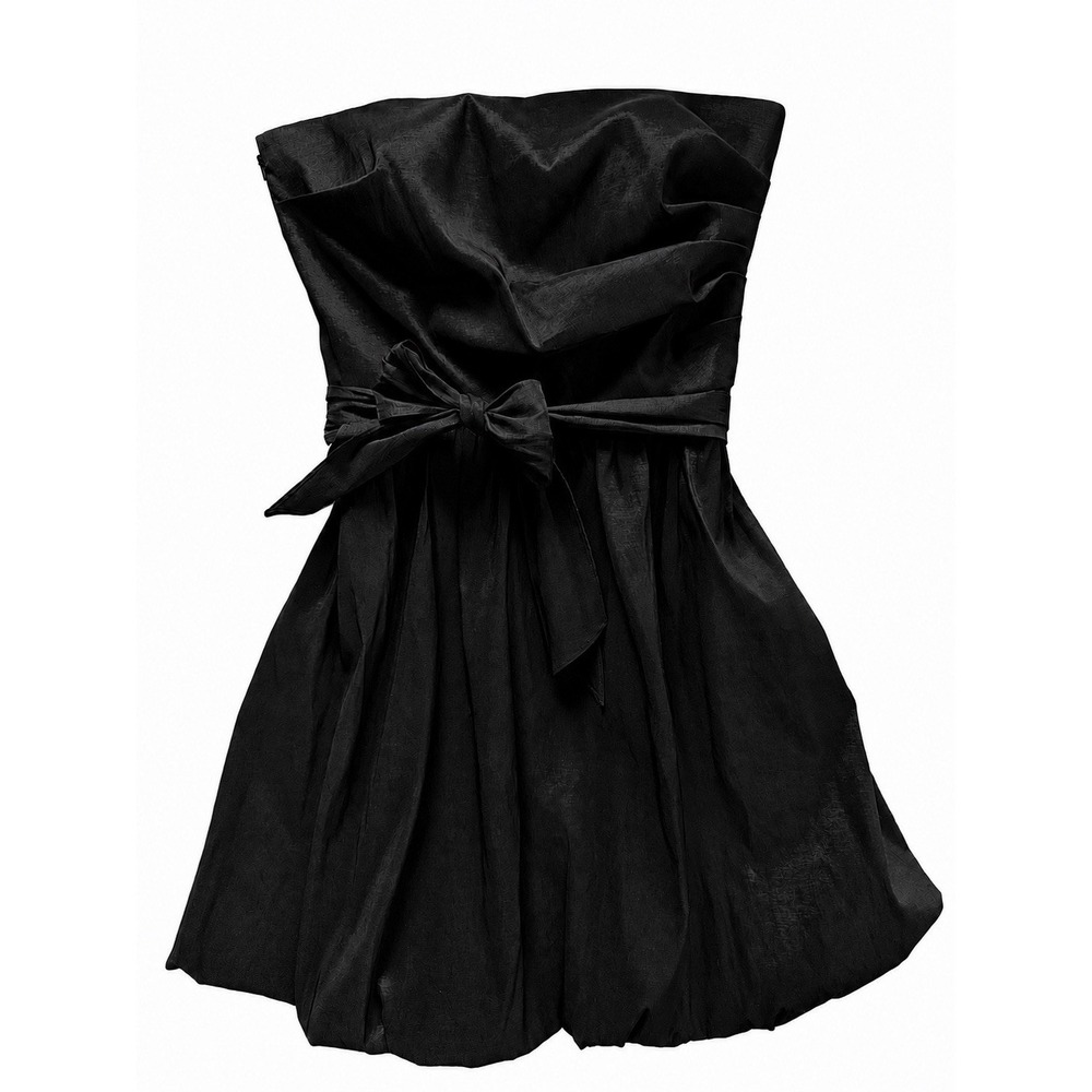 Frank Lyman Black Strapless Bubble Hem Cocktail Dress Size 12 Made in‎ Canada